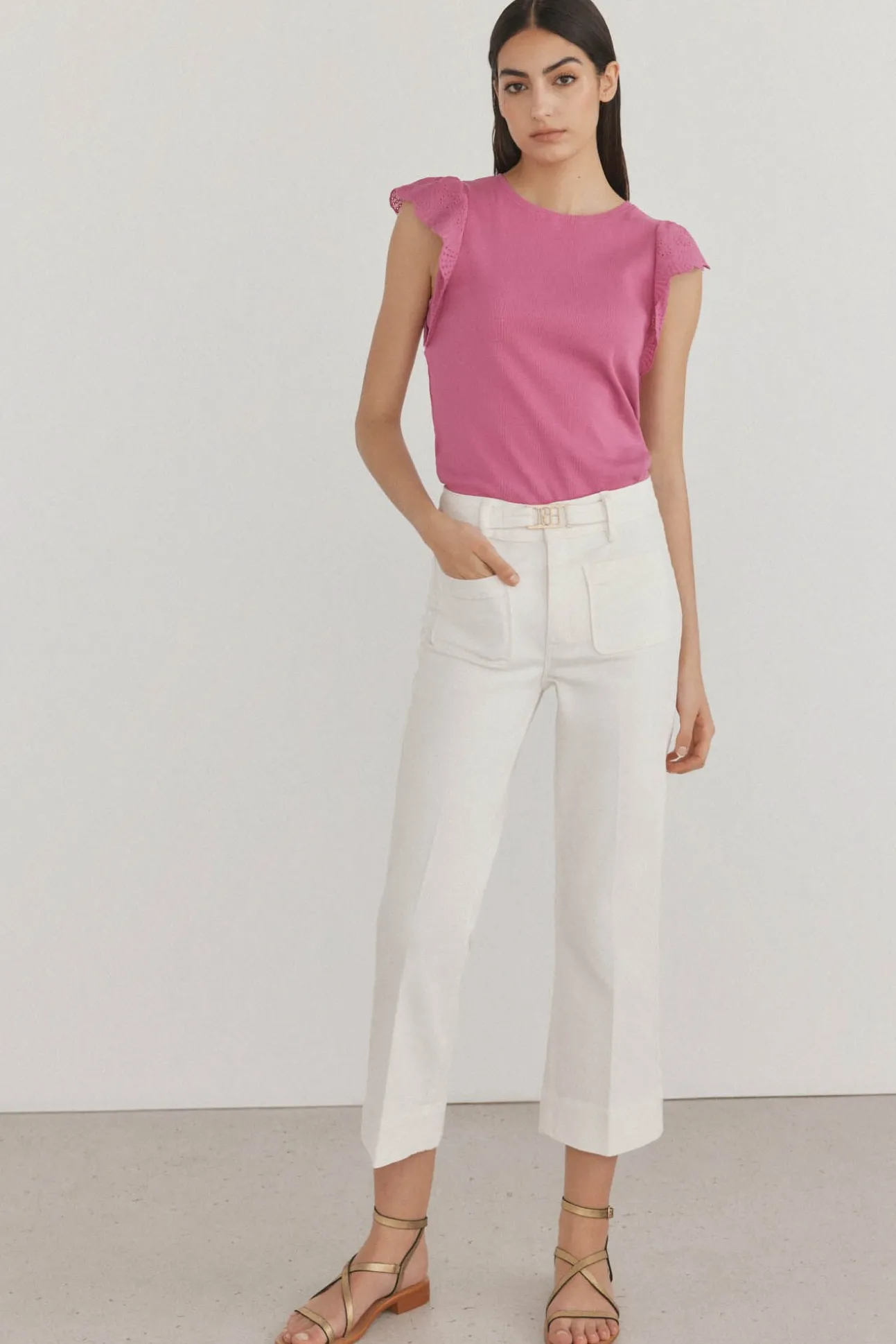 Jeans stove pipe cropped