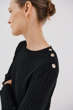 Jersey acanalado botones