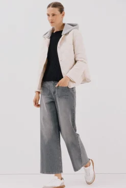 Jersey acanalado botones