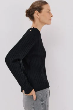 Jersey acanalado botones