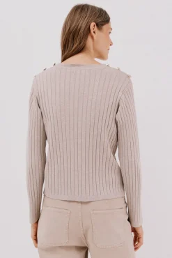 Jersey acanalado botones