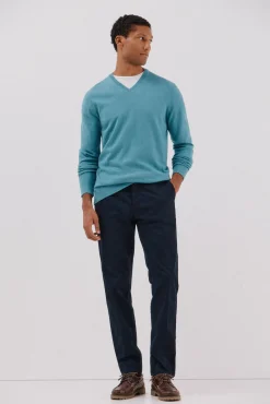 Jersey algodón cashmere cuello pico