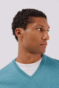 Jersey algodón cashmere cuello pico