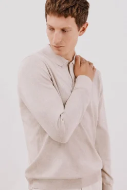 Jersey algodón cashmere cuello polo