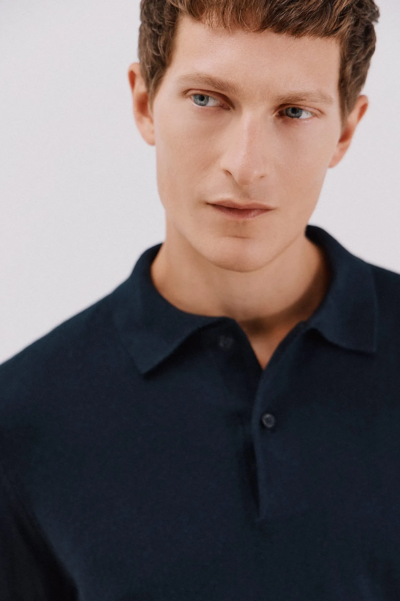 Jersey algodón cashmere cuello polo