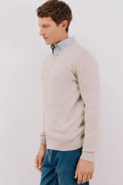 Jersey algodón cashmere cuello pico