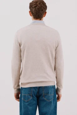 Jersey algodón cashmere cuello pico