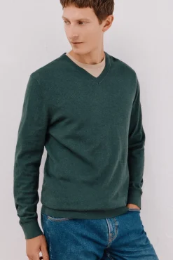 Jersey algodón cashmere cuello pico