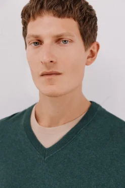 Jersey algodón cashmere cuello pico