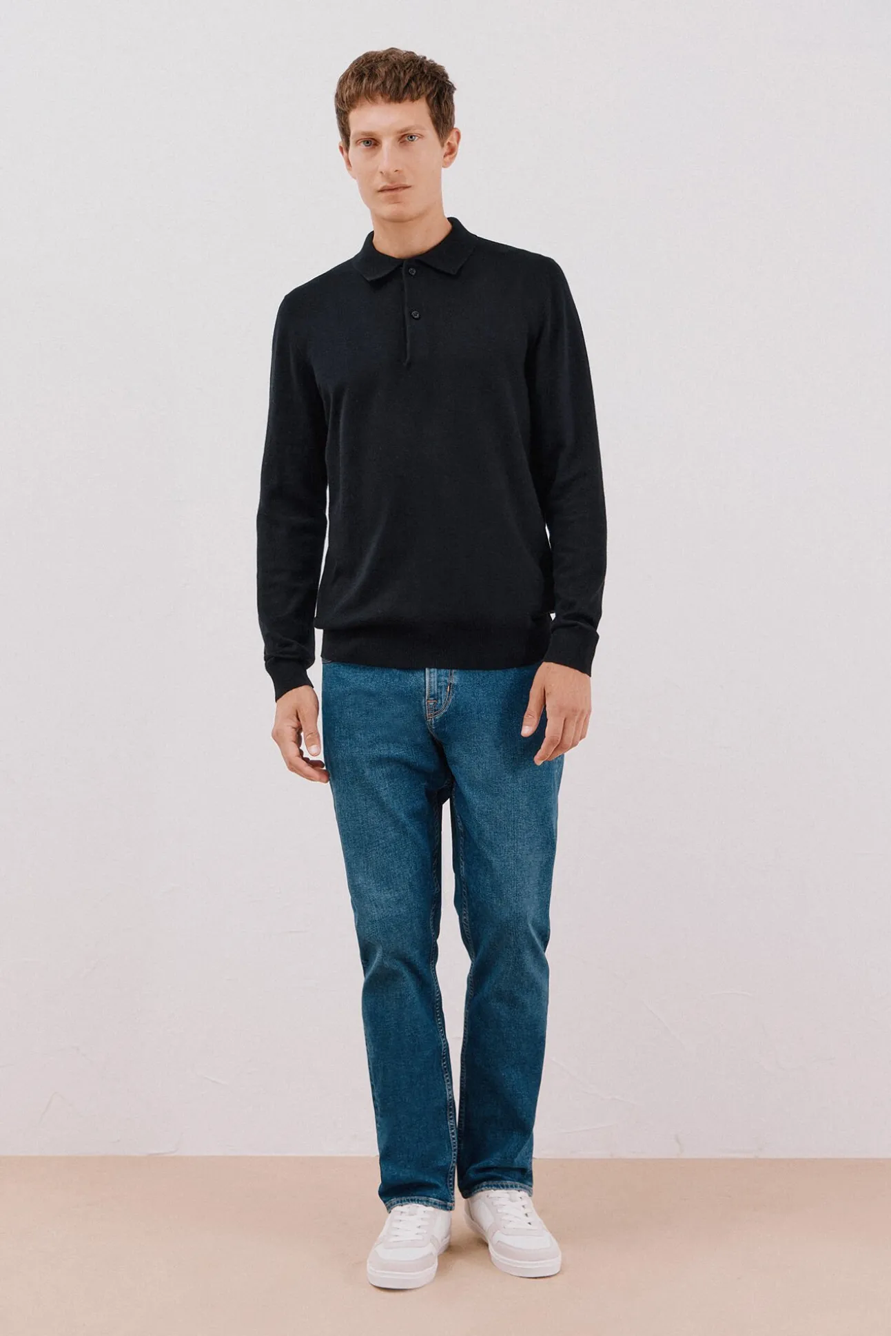 Jersey algodón cashmere cuello polo