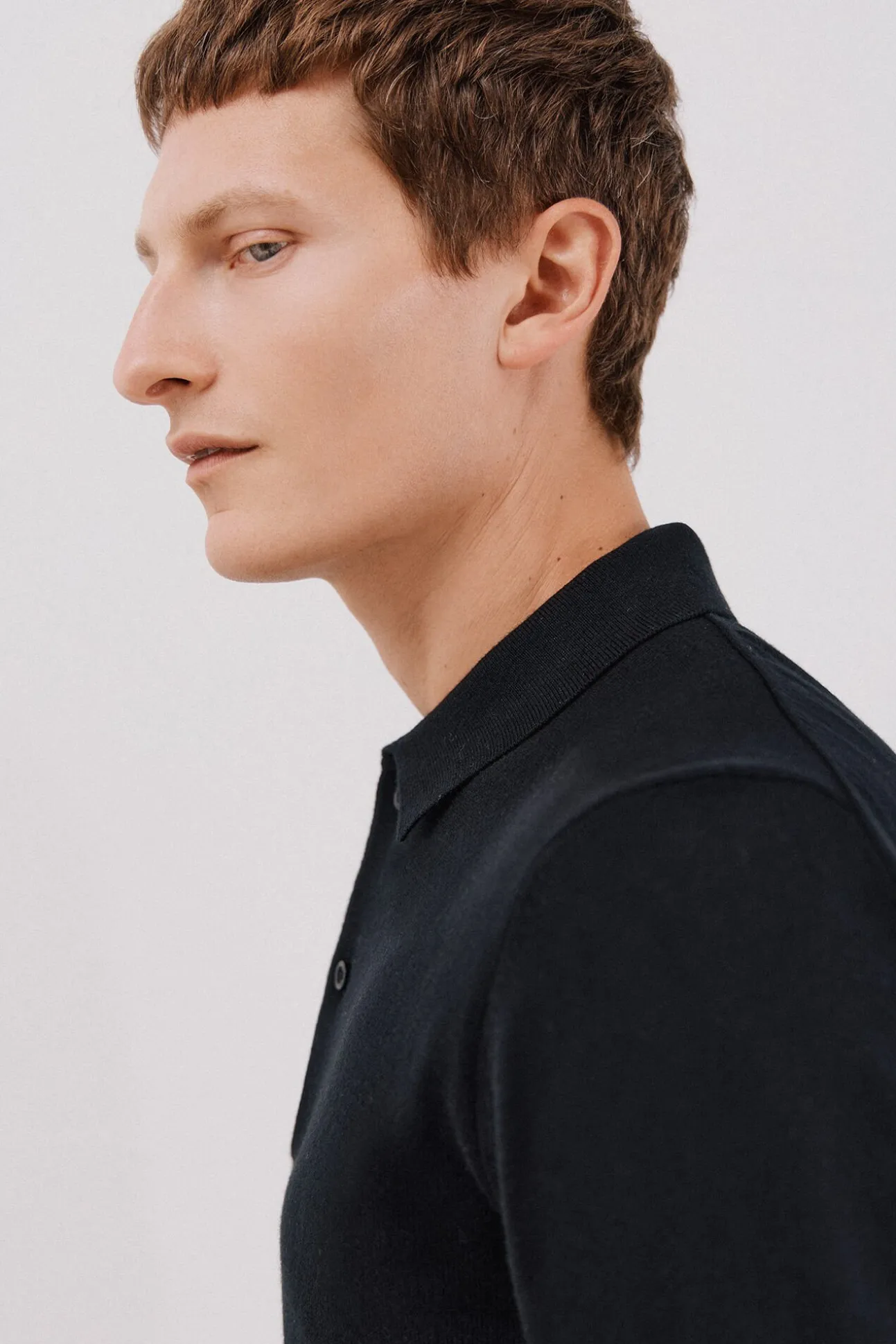 Jersey algodón cashmere cuello polo