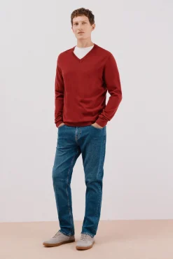 Jersey algodón cashmere cuello pico