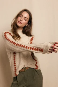 Jersey bordado contraste