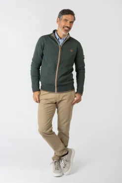 Jersey básico cuello alzado cremallera