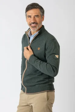 Jersey básico cuello alzado cremallera