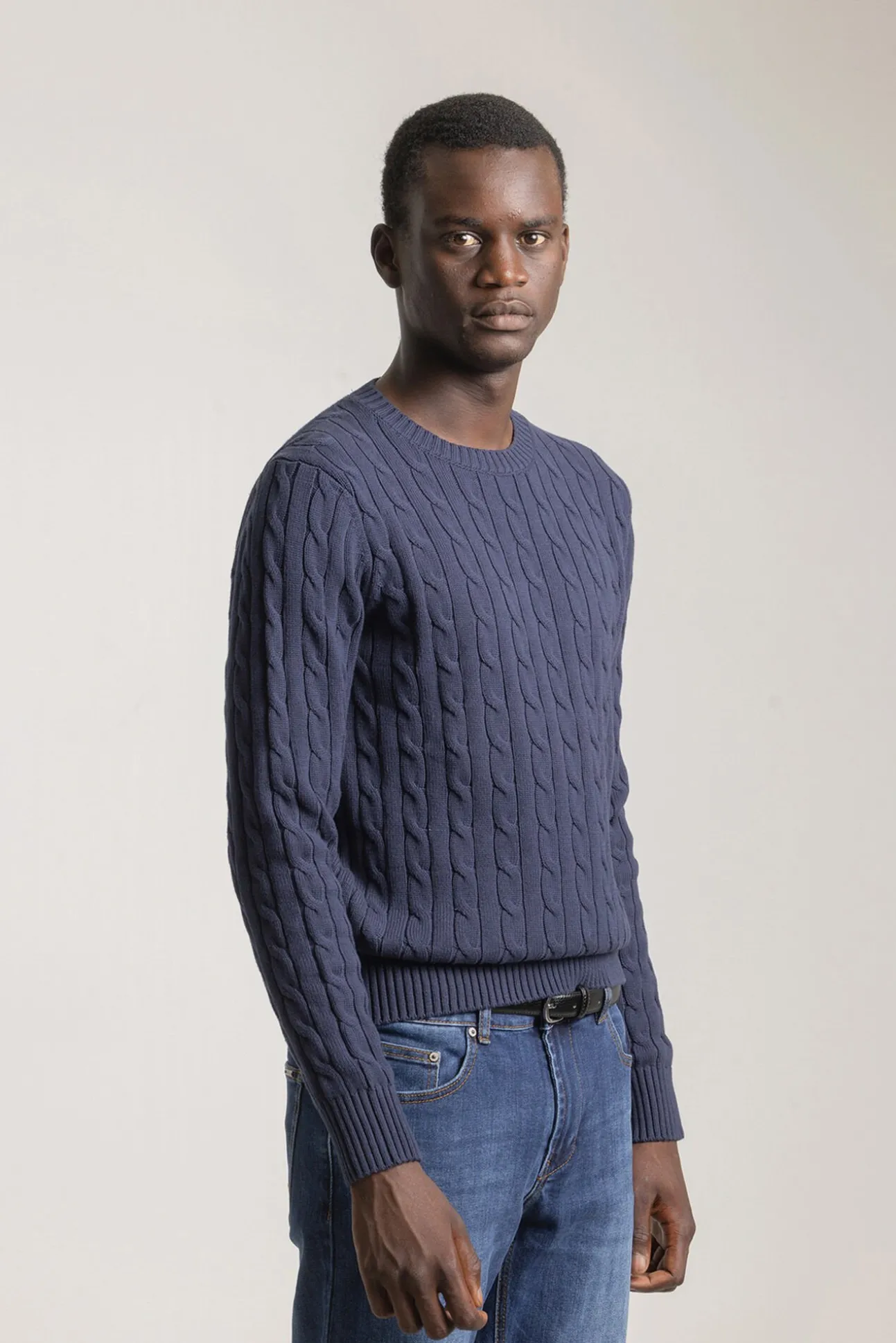 Jersey cable knit algodón