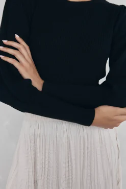 Jersey canalé manga abullonada