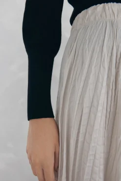 Jersey canalé manga abullonada