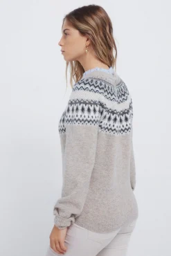 Jersey cenefa jacquard cuello combinado