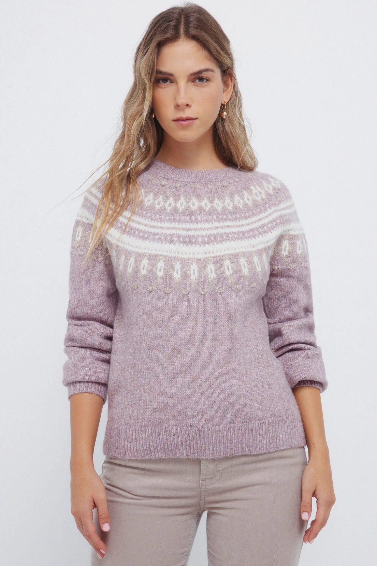 Jersey cenefas jacquard