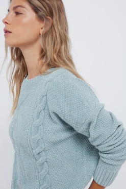Jersey chenilla cable knit