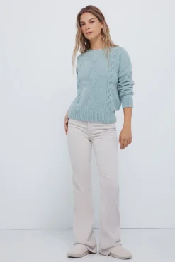 Jersey chenilla cable knit