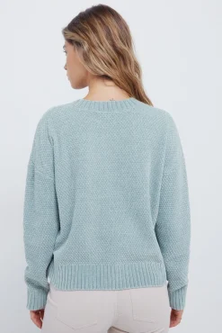 Jersey chenilla cable knit