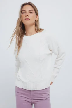 Jersey chenilla cable knit