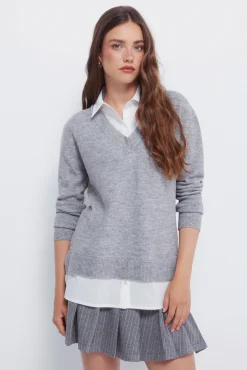 Jersey combinado camisero