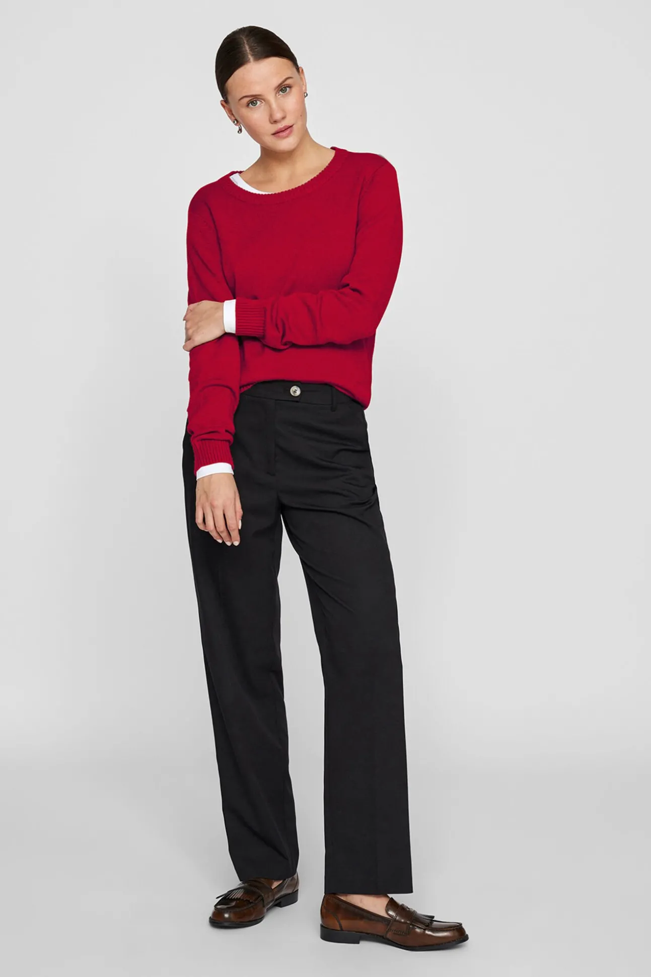 Jersey con cuello redondo de viscosa