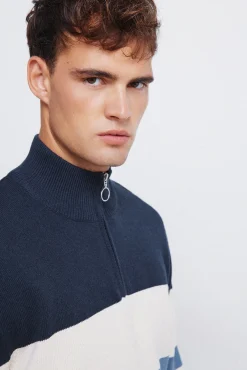 Jersey cremallera bloque color