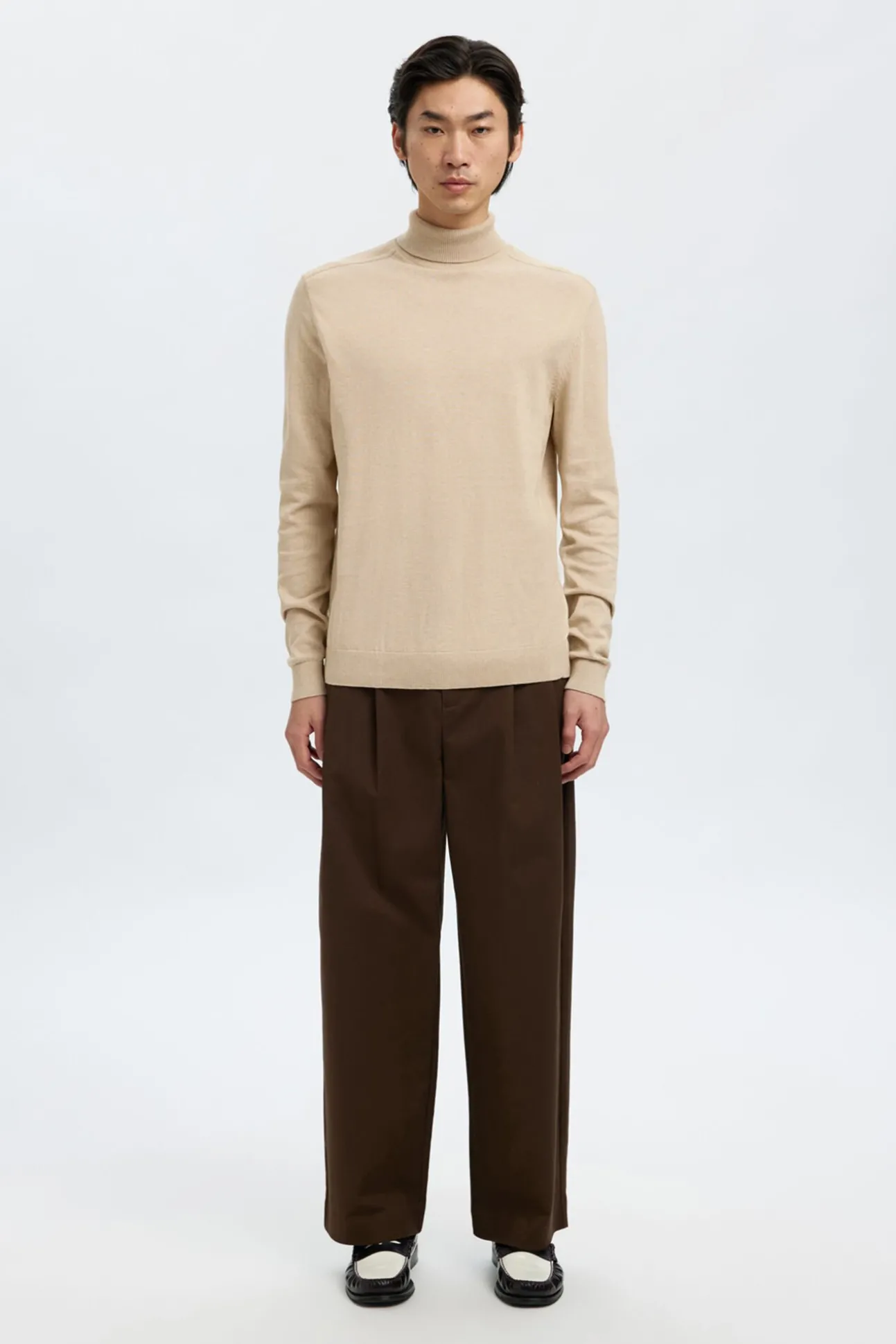 Jersey cuello alto algodón orgánico