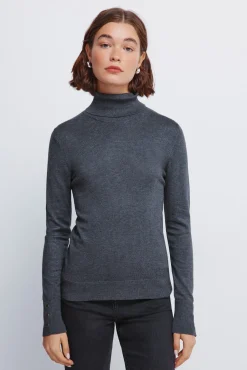 Jersey cuello alto botones puños