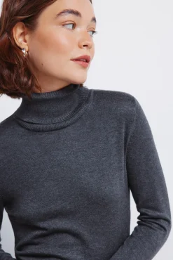 Jersey cuello alto botones puños