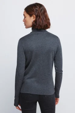 Jersey cuello alto botones puños