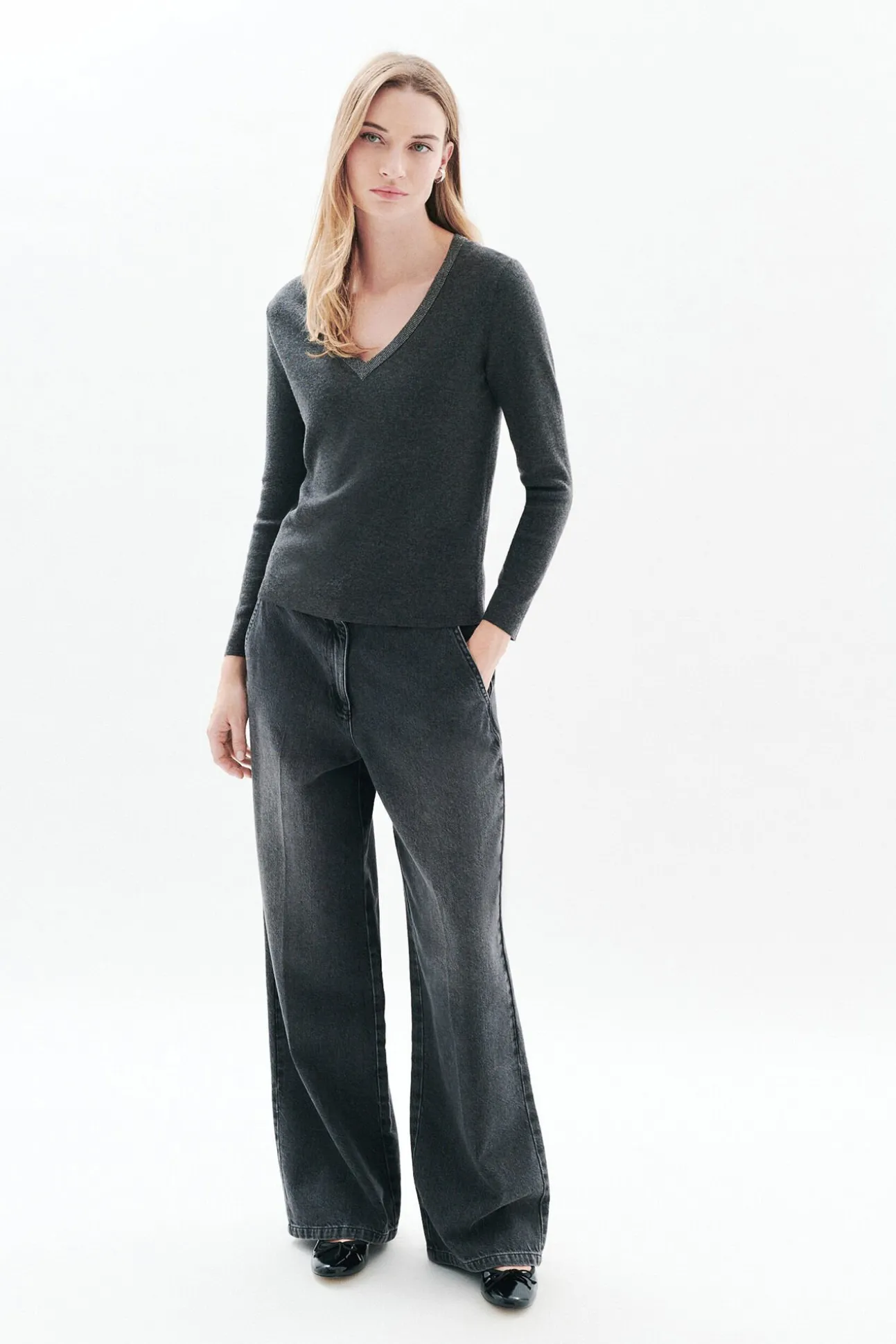 Jersey cuello brillos