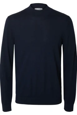 Jersey cuello mock 100% lana merino.