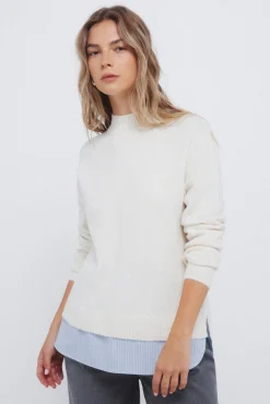 Jersey cuello perkins combinado