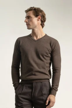 Jersey cuello pico algodón