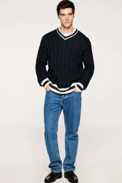 Jersey cuello pico lana y alpaca