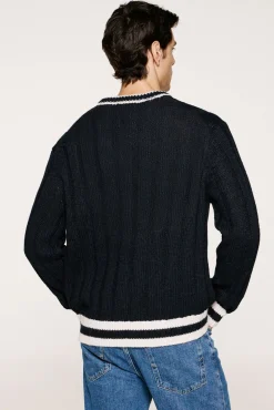 Jersey cuello pico lana y alpaca