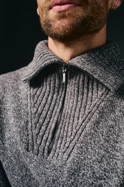 Jersey cuello polo cremallera algodón