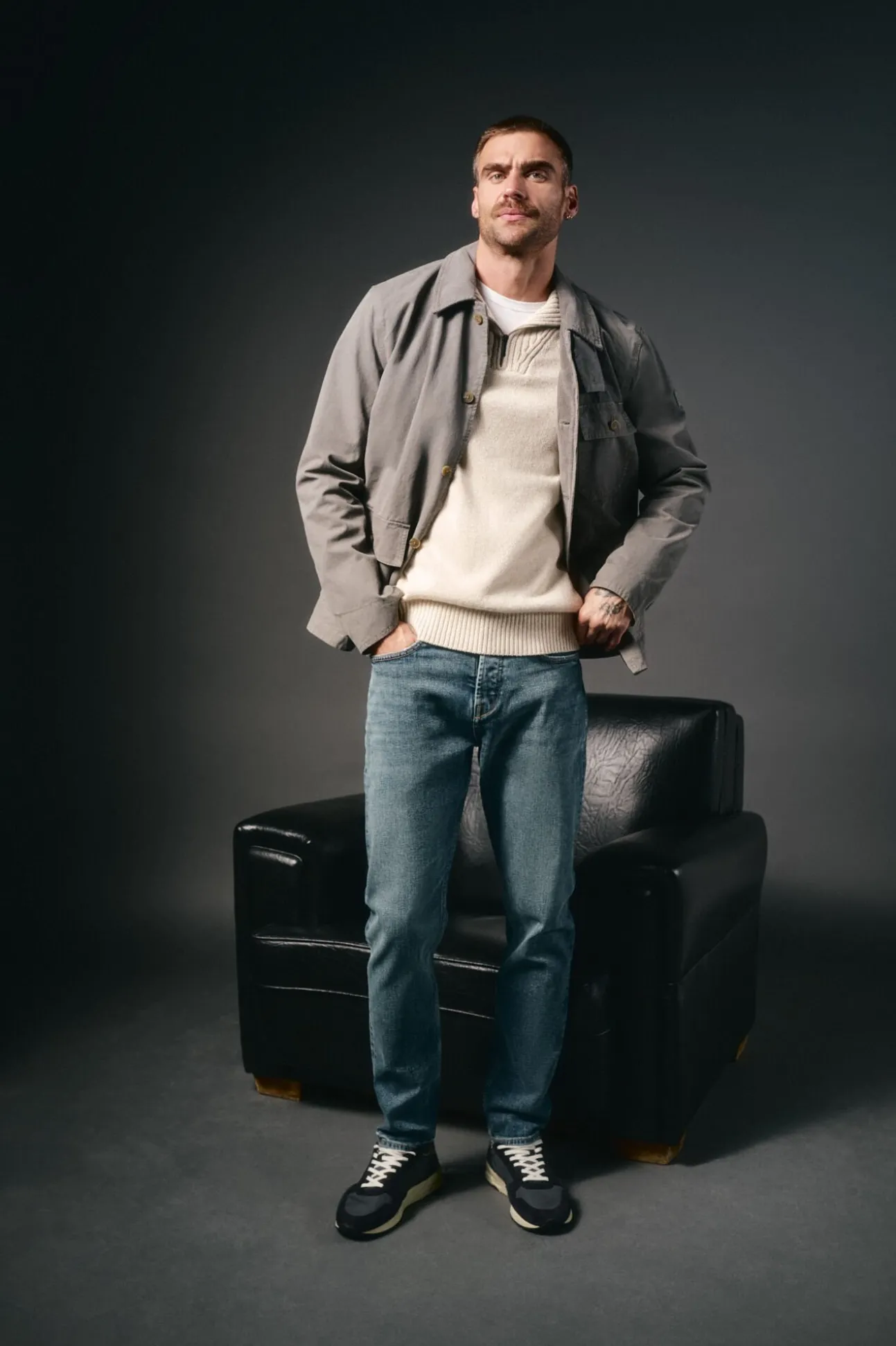 Jersey cuello polo cremallera algodón