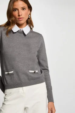 Jersey cuello tipo camisa