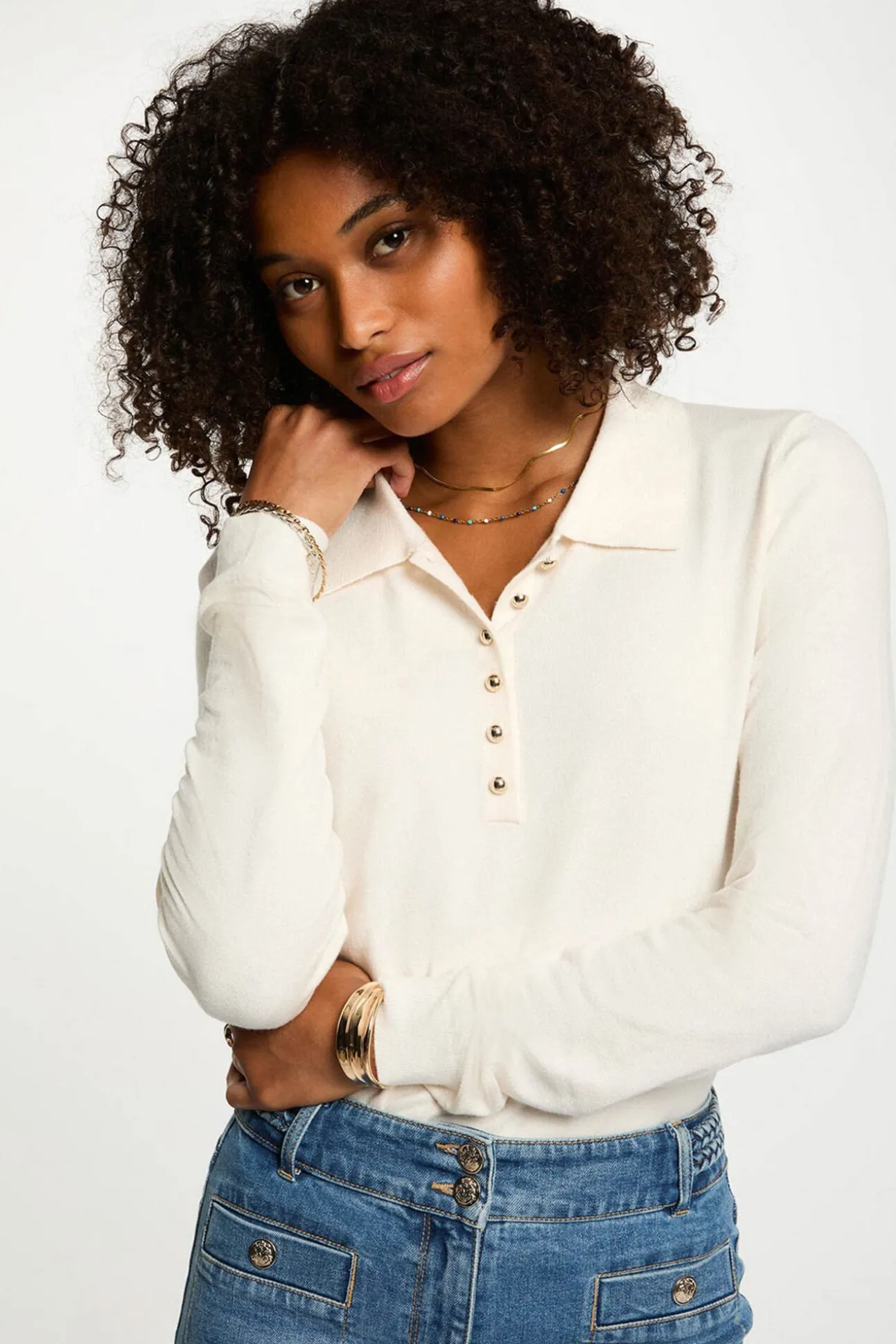 Jersey cuello tipo polo