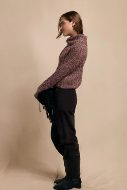 Jersey cuello vuelto bicolor