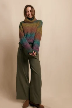 Jersey cuello vuelto multicolor