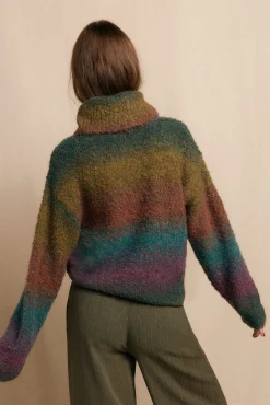 Jersey cuello vuelto multicolor