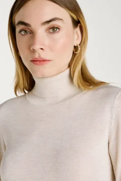 Jersey de cuello alto con viscosa