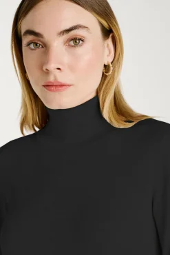 Jersey de cuello alto con viscosa